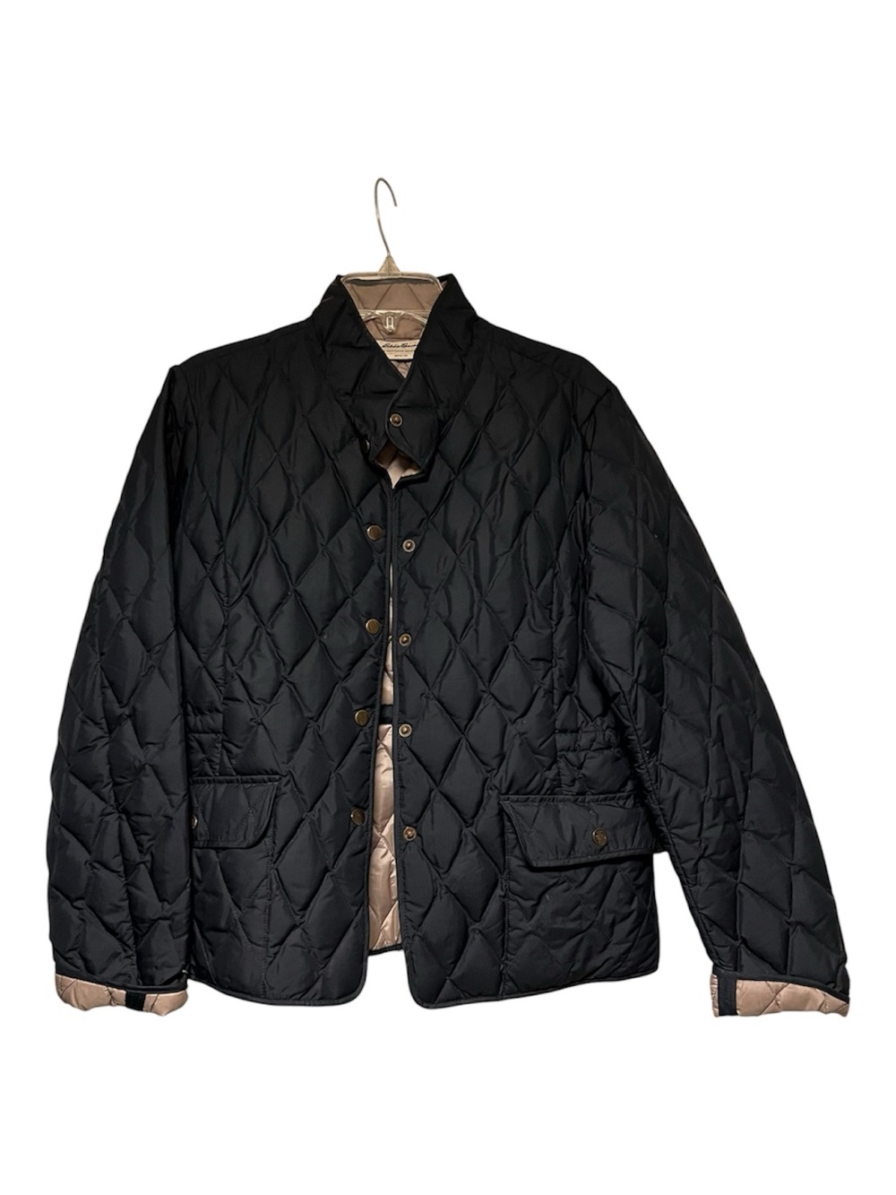 Women’s Eddie Bauer Quilted Black Jacket with Beige Lining size Large